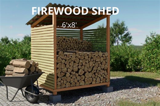 6x8 Wood Shed Plans – DIY Wood Storage Plan – Step-by-step Instructions - Etsy