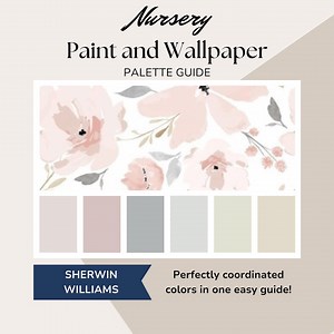 Nursery Pink Wallpaper and Paint Colors, Nursery Color Palette, Baby Room Design - Etsy
