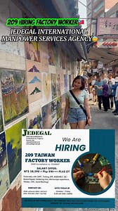 410K views · 5K reactions | 209 Hiring Factory Worker bound to TAIWAN . #taiwan #lifestyle #factoryworker | Abby in Taiwan | Facebook