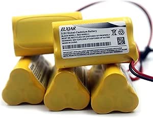 (5-Pack) 3.6V 800mAh Ni-Cd Battery Replacement for Lithonia ELB B001 ELBB001 EU2 LED, Unitech AA800MAH 0253799, Interstate ANIC1566 Exit Emergency Light