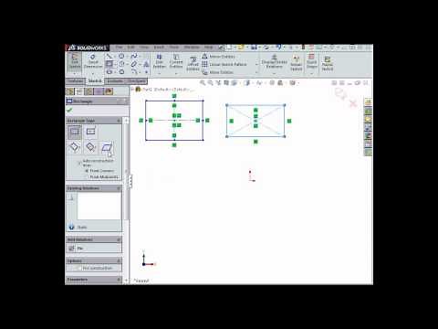Construction lines in rectangles - SOLIDWORKS tutorials - what's new in 2015?