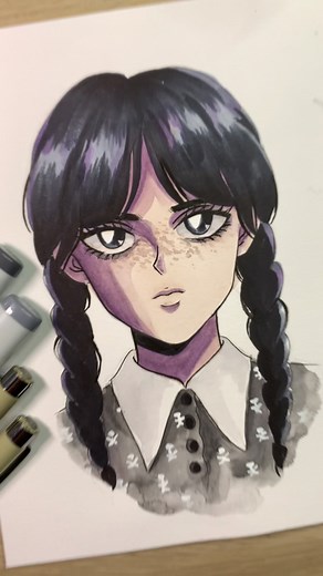 Wednesday Addams Anime Fan Art