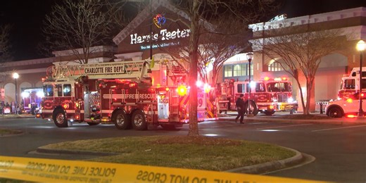 Flames break out at south Charlotte Harris Teeter