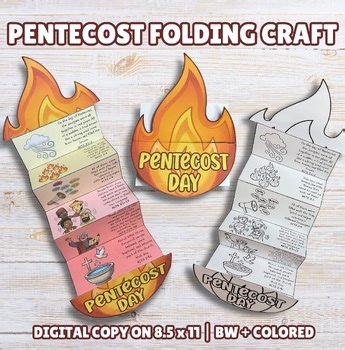 Pentecost Folding Craft Kids Holy Spirit Bible Activity Acts 2 Sunday School