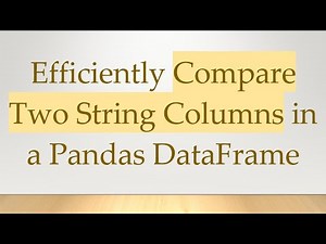Efficiently Compare Two String Columns in a Pandas DataFrame