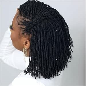 loc extension human hair 10 Inch 30 Strands Loc Extensions Human Hair 100% Handmade Permanent Dreadlock Extensions for Women Men (Width 0.2cm #1B)
