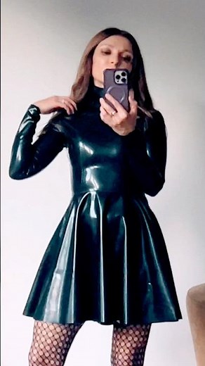 BLACK LATEX DRESS For Outing #latexfashion #latex #ootd