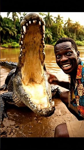 Reisender filmt riesiges Krokodil – und bleibt erstaunlich ruhig #tierwelt