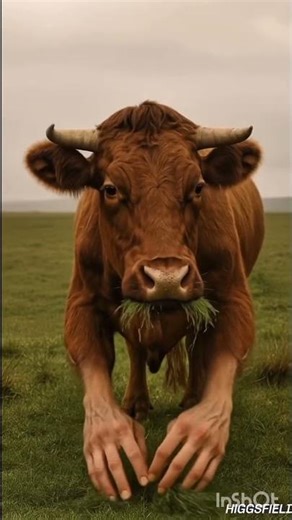 “When a Cow Turns Human – The Cow That Eats with Hands!”