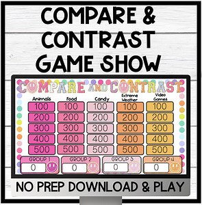 Compare & Contrast Game Show | Reading Comprehension Review Game | ELA Test Prep
