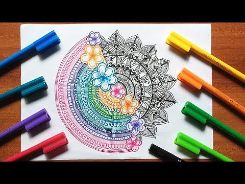 How to draw Beautiful Colorful Mandala | Abstract Mandala art | Colorful mandala art