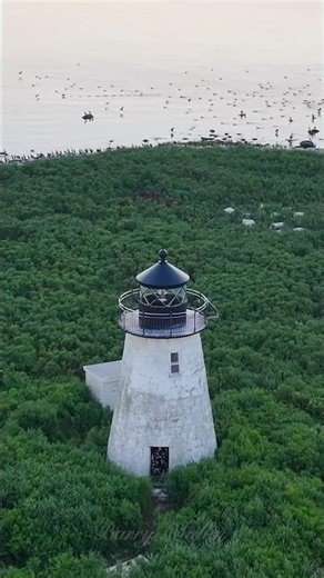 Bird Island Lighthouse Sunrise Drone Tour #shorts