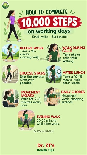 How to Get 10,000 Steps on Busy Workdays: 7 Easy Walking Tips | Dr. ZT’s Health Tips