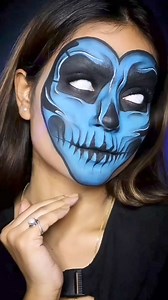 spooky skeleton makeup is our go-to look this Halloween 🖤 @mua_ankita uses our CreamBlend Sticks for this beautiful blue skeleton vibe 🩻 | Mehron Makeup
