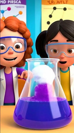 kids do study cartoons | in English science project small kids in school