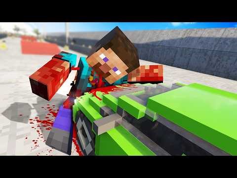 Crashing Into MINECRAFT Steve at High Speed in Teardown