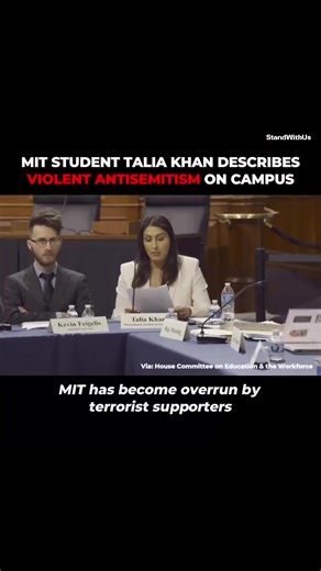 8.9K views · 273 reactions | MIT student Talia Khan reflects on the harrowing reality of being a Jewish student on her campus. Via: House Committee on Education & The Workforce | StandWithUs | Facebook