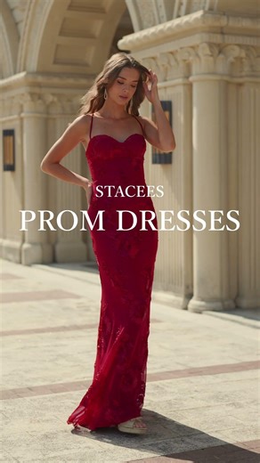 Stacees fit-and-flare floral jacquard prom dress S9114p with Straps Open Back #dress #fashion #prom