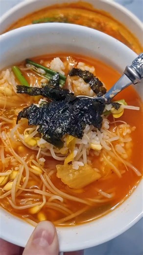 Korean Fermented Kimchi Bean Sprout Soup #kfood #cooking #asmr