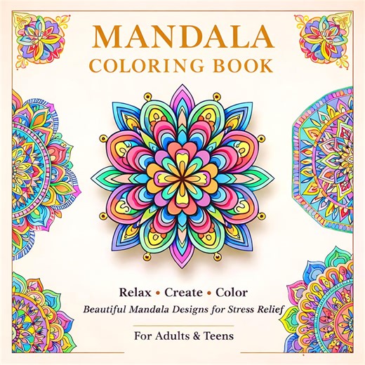 Mandala Coloring Book Printable | Adult Mandala Coloring Pages | Relaxing Mandala Art | Stress Relief Coloring Pages PDF - Etsy