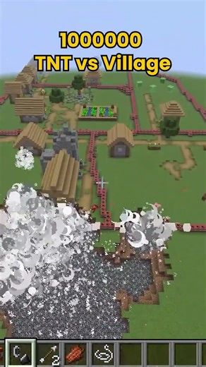 I Trapped an Entire Minecraft Village with 1,000,000 TNT… Then Blew It Up! 💥🔥 #shorts #minecraft