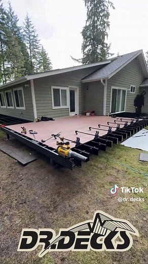 TimberTech Deck Installation with Mahogany and Oak