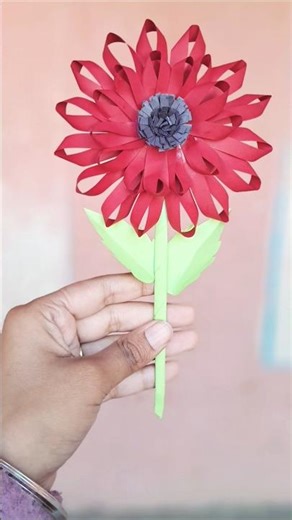 DIY Paper Flower 🌺 | Easy Handmade Craft|Handmade Flower Tutorial#paperart#shorts#papercrafttutorial