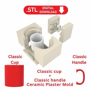 3D Printer STL File: Classic Mug Ceramic Mold With Handle - Etsy