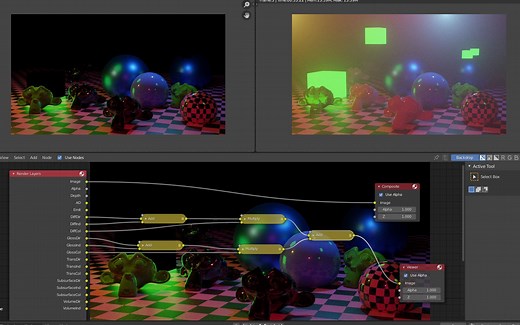 blender2.8_cycles材质分层和雾分层渲染基础教学（非场景的ID通道和Z-Depth分层教学）