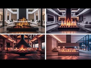 Living Room with a Digital Fireplace