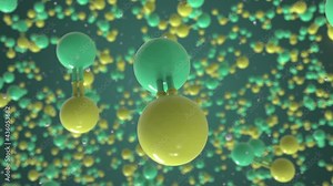 Selenium sulfide molecule. Molecular model. Looping seamless 3d animation