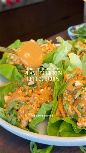 20 MIN PEANUT CHICKEN LETTUCE CUPS✨