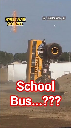 Craziest Monster Truck Wheelie Ever School Bus #automobile #monsterjamworldfinals #monsterjam