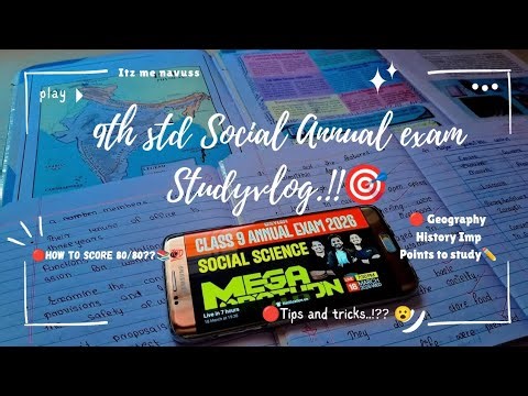 9th STD SOCIAL SCIENCE Annual Exam Studyvlog..!!🎯📚📌||9th class ||History& Geography #9thclass #vlogs
