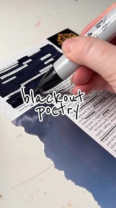 21K views · 401 reactions | Blackout poetry is such an easy way to...