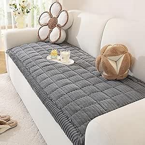 OstepDecor Washable Couch Cover for Dogs, Thick Pet Friendly Sofa Covers, Soft Couch Protector, Paw Cart Sofa Slipcovers, Cushion Protector for Leather, Sectional, Loveseat (27.6" x 59", Dark Grey)