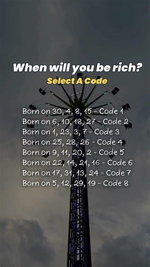 Comment your DOB and the codee to know the age when you'll be rich as per your Date Of Birth 🧿✨♥️