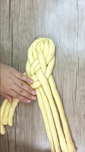 7 strand bread braid#shorts #challah #braidedbread