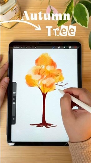 Autumn Tree Illustration in Procreate #autumnart #procreatetutorials #drawwithmedrawingclasses #fyp