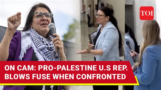 6K views · 48 reactions | Congresswoman Rashida Tlaib, a staunch #Palestine supporter, fumes when confronted by Fox News journalist to condemn ‘Death to America’ chants during a rally in Michigan on Al-Quds Day. The Democratic Michigan representative shouted at Fox News’ correspondent Hillary Vaughn and said ‘I don’t talk to Fox news!’. Tlaib even accused Fox News of ‘Islamophobic and Racist’. | The Times of India | Facebook