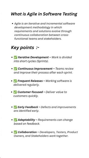 What is Agile in Software Testing? | Agile Methodology Explained #shorts