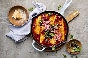 30-minute Puttanesca baked fish