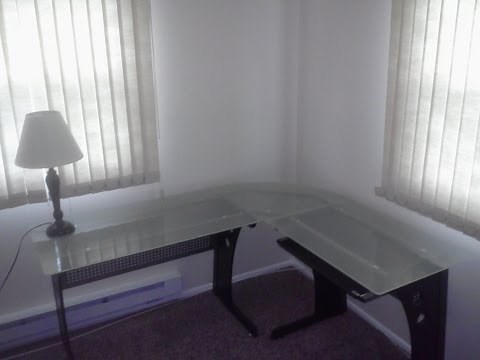 Techni Mobili L-shaped Glass Computer Desk