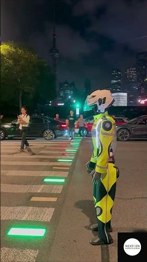 Future Crosswalk Tech: Traffic Robo Officer 🔥 #Shorts