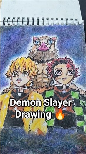 Demon Slayer Drawing 🔥 #shorts #drawing #demonslayer #obito #goku #dance #speedsong #spedup #drawing
