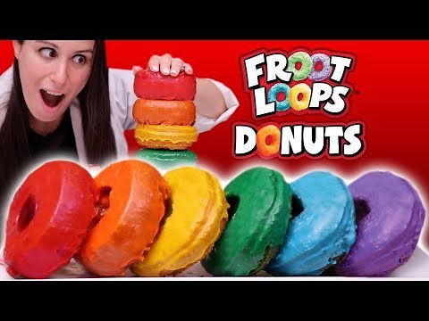 DIY GIANT MINI FROOT LOOP DONUTS 🍓🍊🍋🍏🍇