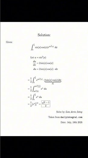 Integral | Beginner | Day 41/92 of solving calculus every day until summer ends