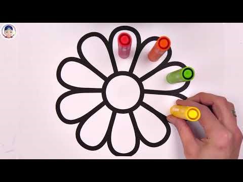 ( Flowers ) Big Daisy Marker Pen Coloring Pages / Akn Kids House