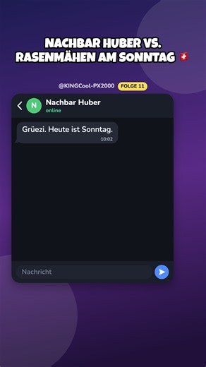 Nachbar Huber vs. Rasenmähen am Sonntag 🇨🇭 · Folge 11 #lustig #schweiz #huber #shorts