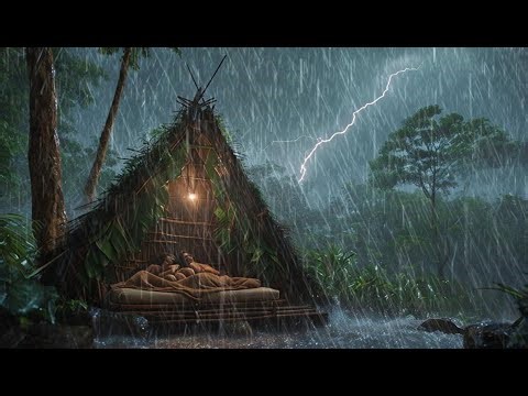 CRAZIEST THUNDERSTORM I EVER MET‼️Camping in Torrential Rain and Thunderstorm
